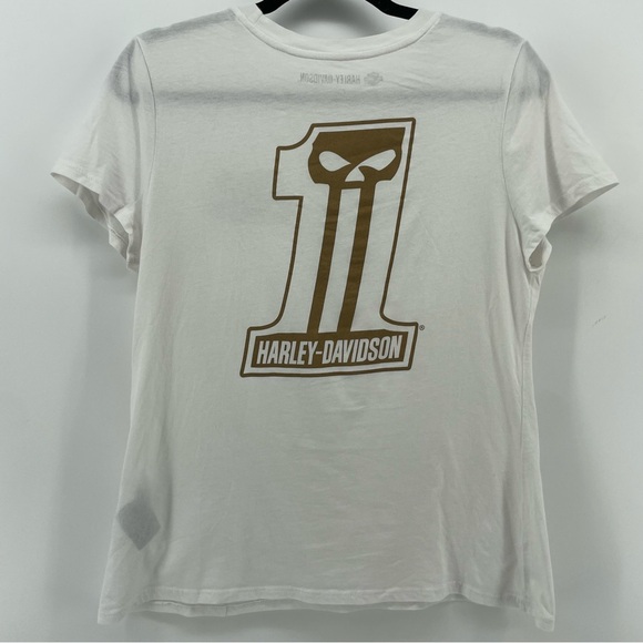 Harley Davidson Women’s Shirt White 1 Logo 100% Cotton L - Picture 4 of 9